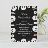 Watercolor Skull Let's Hang Out Halloween Party Einladung (Stehend Vorderseite)