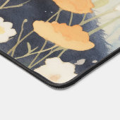 Watercolor Sleeping Black Cat Pastel Wildflower Schreibtischunterlage (Ecke)