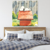 Watercolor Sleeping Dog on Red Doghouse Art Leinwanddruck (Insitu (Schlafzimmer))