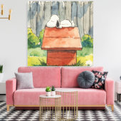 Watercolor Sleeping Dog on Red Doghouse Art Leinwanddruck (Insitu (Wohnzimmer))
