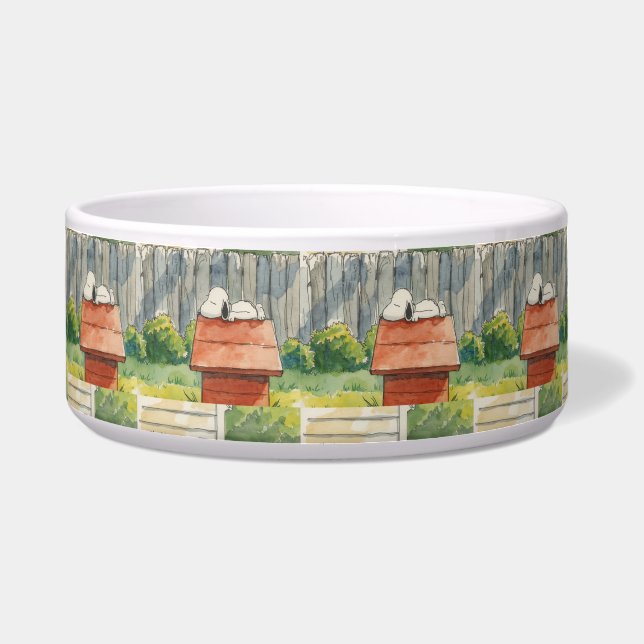 Watercolor Sleeping Dog on Red Doghouse Art Napf (Vorderseite)