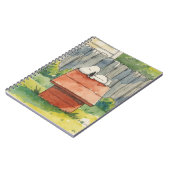 Watercolor Sleeping Dog on Red Doghouse Art Notizblock (Linke Seite)