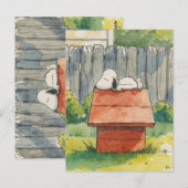 Watercolor Sleeping Dog on Red Doghouse Art Postkarte (Vorne/Hinten)