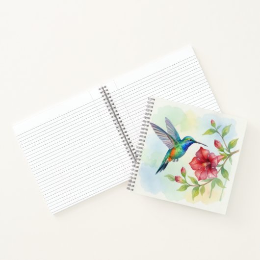 Watercolor Small Hummingbird Notizblock (Innenseite)