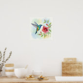 Watercolor Small Hummingbird Poster (Küche)