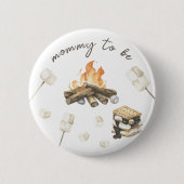 Watercolor S'more Baby Shower - Mommy soll sein Button (Vorderseite)
