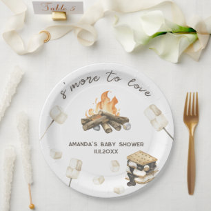 Watercolor S'Mores-Baby-Party Pappteller