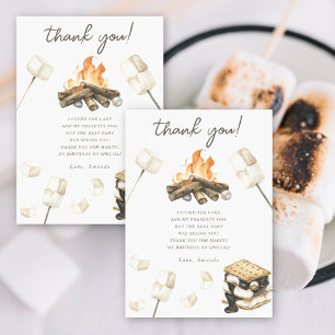 Watercolor S'mores Geburtstags Dankeschön Dankeskarte