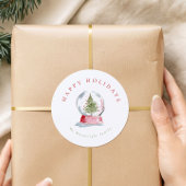 Watercolor Snow Globe Holiday Runder Aufkleber