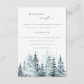 Watercolor Snow Winter Forest Pine Wedding Details Begleitkarte (Vorderseite)