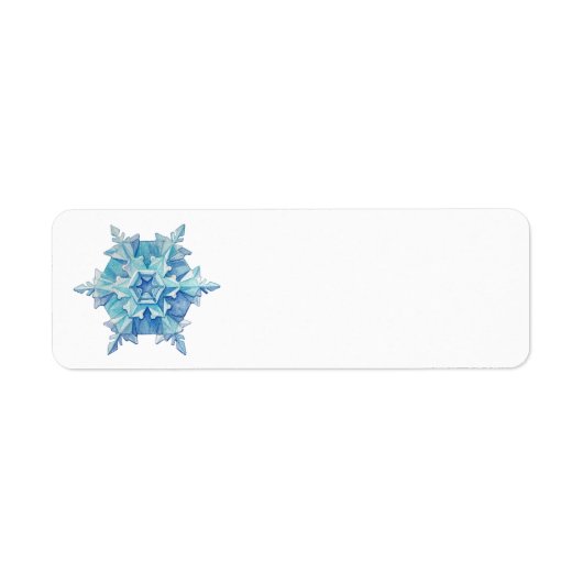 Watercolor Snowflake Address Label (Vorne)