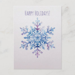 Watercolor snowflake Christmas Holiday Card Feiertagspostkarte