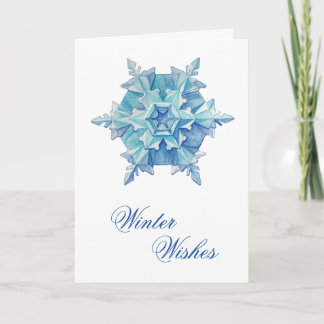 Watercolor Snowflake Feiertagskarte