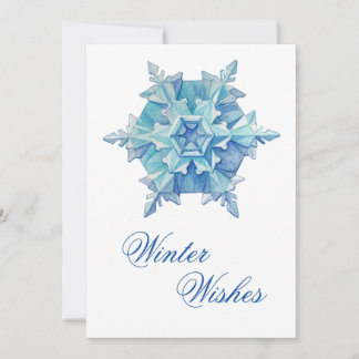 Watercolor Snowflake Feiertagskarte