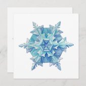 Watercolor Snowflake Flat Christmas Card (Vorne/Hinten)