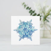 Watercolor Snowflake Flat Christmas Card (Stehend Vorderseite)