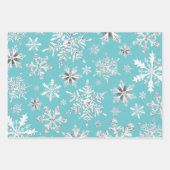 Watercolor Snowflake Wrapping Paper Sheets Geschenkpapier Set (Vorderseite)