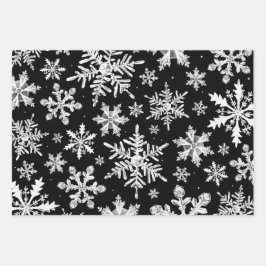 Watercolor Snowflake Wrapping Paper Sheets Geschenkpapier Set