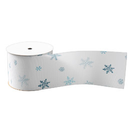 Watercolor Snowflakes Grosgrain Ribbon Ripsband