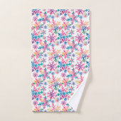 Watercolor Snowflakes Pattern Badhandtuch Set (Handtuch)