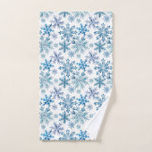 Watercolor Snowflakes Pattern Badhandtuch Set (Handtuch)