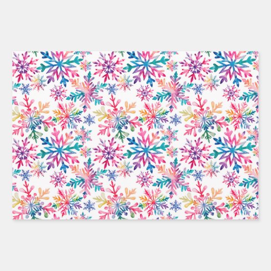 Watercolor Snowflakes Pattern Geschenkpapier Set (Vorderseite 2)