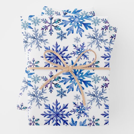 Watercolor Snowflakes Pattern Geschenkpapier Set (Beispiel)