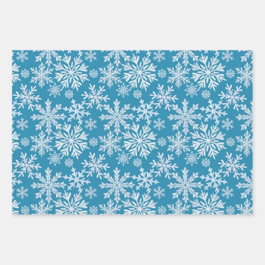 Watercolor Snowflakes Pattern Geschenkpapier Set (Vorderseite 2)