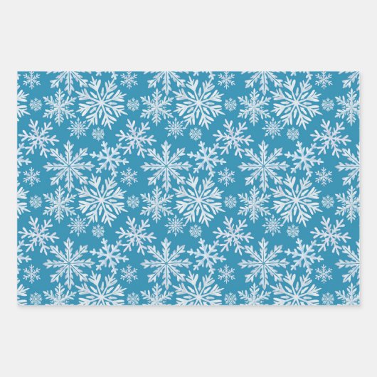 Watercolor Snowflakes Pattern Geschenkpapier Set (Vorderseite)