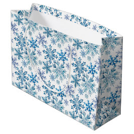 Watercolor Snowflakes Pattern Große Geschenktüte