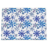 Watercolor Snowflakes Pattern Große Geschenktüte (Vorderseite)
