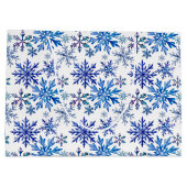 Watercolor Snowflakes Pattern Große Geschenktüte (Rückseite)
