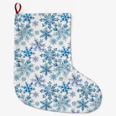 Watercolor Snowflakes Pattern Großer Weihnachtsstrumpf (Vorderseite)