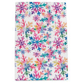 Watercolor Snowflakes Pattern Mittlere Geschenktüte (Vorderseite)