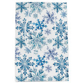 Watercolor Snowflakes Pattern Mittlere Geschenktüte (Vorderseite)