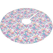 Watercolor Snowflakes Pattern Polyester Weihnachtsbaumdecke (Schrägansicht)