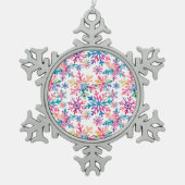 Watercolor Snowflakes Pattern Schneeflocken Zinn-Ornament (Vorderseite)