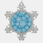 Watercolor Snowflakes Pattern Schneeflocken Zinn-Ornament (Vorderseite)