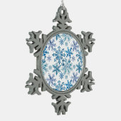 Watercolor Snowflakes Pattern Schneeflocken Zinn-Ornament (Links)