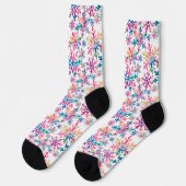 Watercolor Snowflakes Pattern Socken (Linkes Detail)