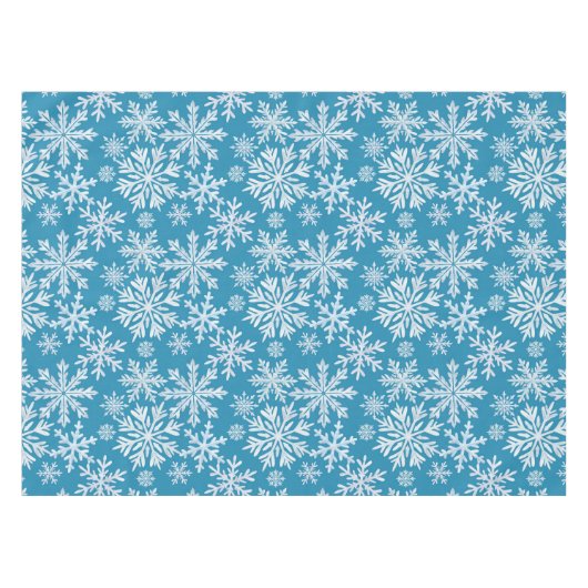 Watercolor Snowflakes Pattern Tischdecke (Vorderseite (Horizontal))