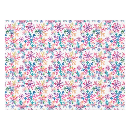 Watercolor Snowflakes Pattern Tischdecke (Vorderseite (Horizontal))