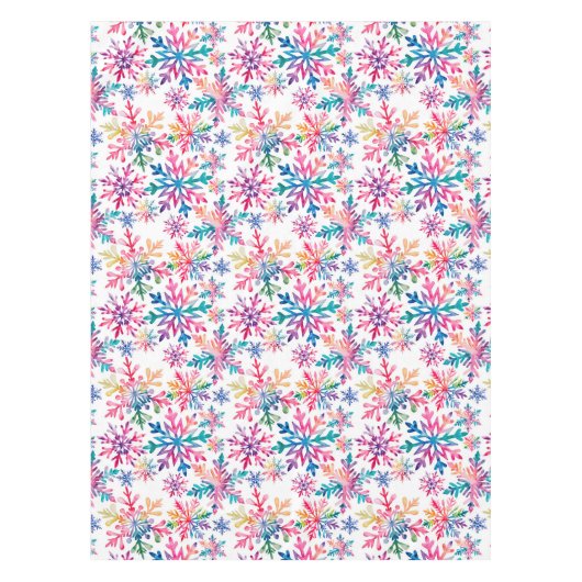Watercolor Snowflakes Pattern Tischdecke (Vorderseite)