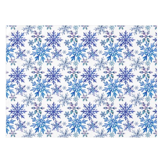 Watercolor Snowflakes Pattern Tischdecke (Vorderseite (Horizontal))
