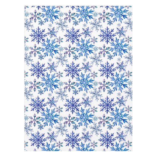 Watercolor Snowflakes Pattern Tischdecke (Vorderseite)