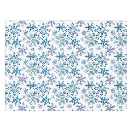 Watercolor Snowflakes Pattern Tischdecke (Vorderseite (Horizontal))