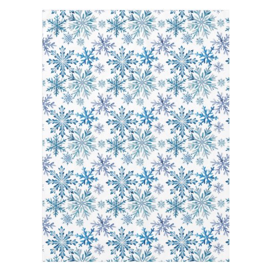 Watercolor Snowflakes Pattern Tischdecke (Vorderseite)