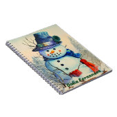 Watercolor Snowman Custom Notebook Notizblock (Rechte Seite)