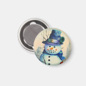 Watercolor Snowman Magnet (Vorderseite/Rückseite)