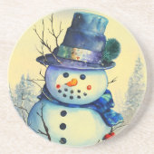Watercolor Snowman Sandstone Untersetzer (Vorne)